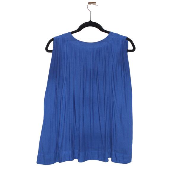 Free People Blue Flowy Tank Top V-neck Size Medium - Picture 3 of 3